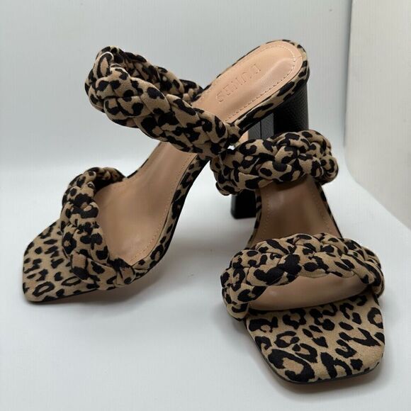 Dunes + CUSHIONAIRE Technology Women's braided Heel Sandal +Memory Foam 6 CHEETA - Picture 7 of 7